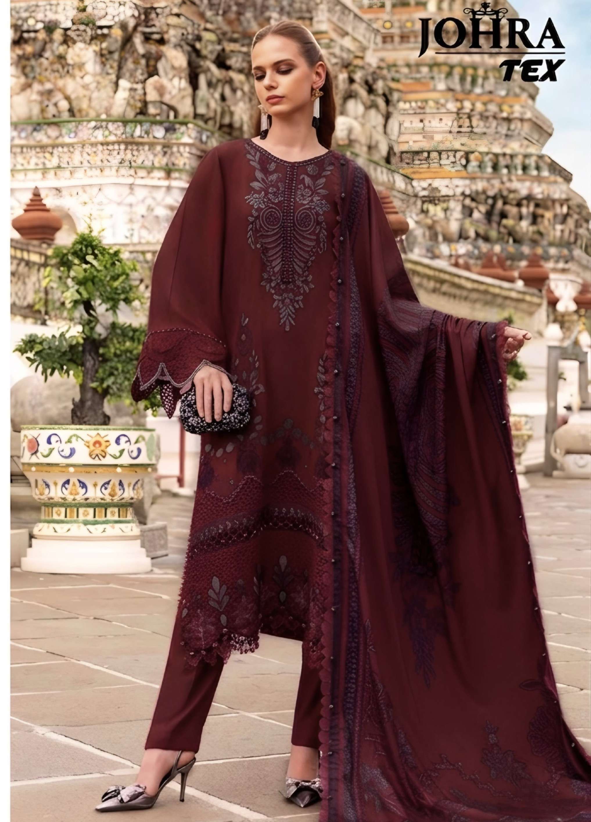 JOHRA TEX JT 189 RAYYON COLLECTION PAKISTANI MODAL TYPE SUIT FOR MATERIAL BRAND RATE BUY